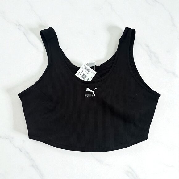 PUMA Black Crop Top Tank Top Size 3X NEW NWT - Picture 1 of 6